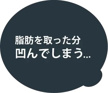 脂肪をとった分凹んでしまう